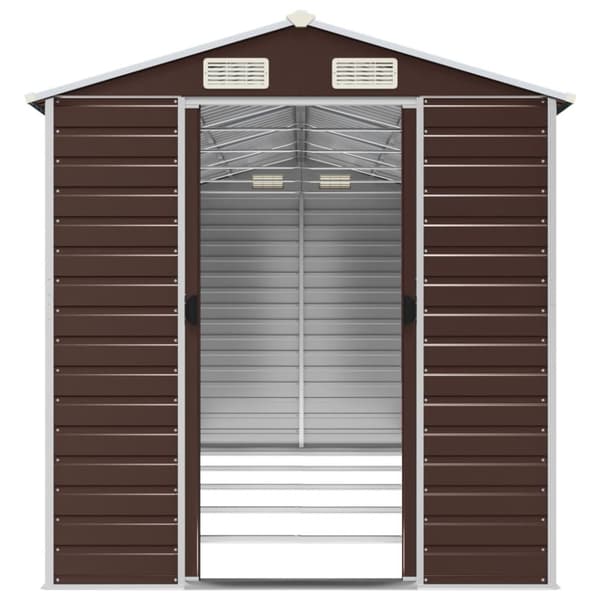 vidaXL haveskur 191x470x198 cm galvaniseret stål brun