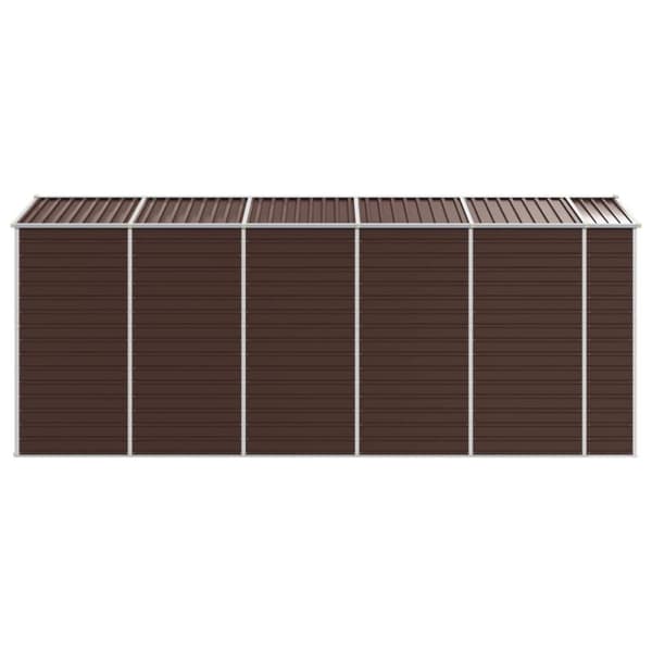 vidaXL haveskur 191x470x198 cm galvaniseret stål brun