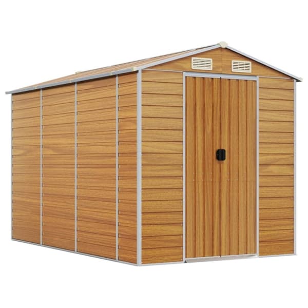 vidaXL haveskur 191x300x198 cm galvaniseret stål lysebrun