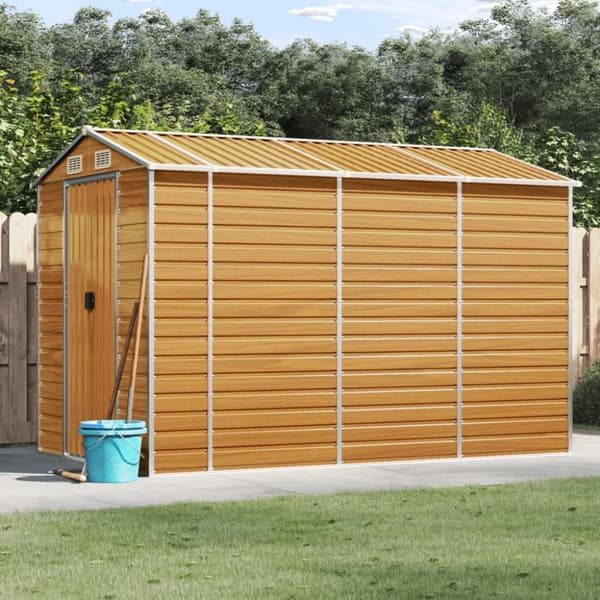 vidaXL haveskur 191x300x198 cm galvaniseret stål lysebrun