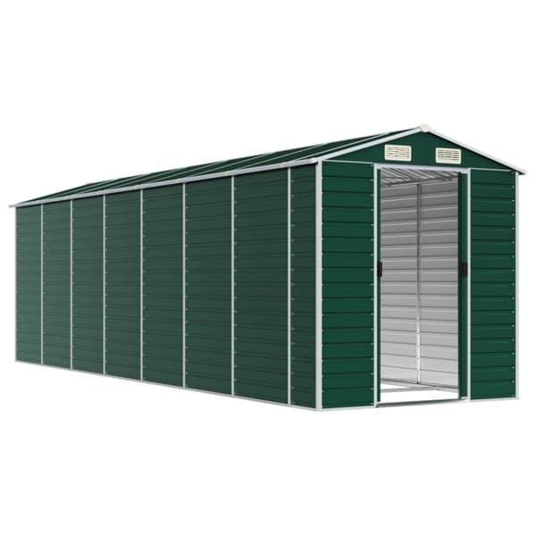vidaXL haveskur 191x640x198 cm galvaniseret stål grøn