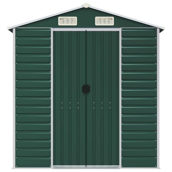 vidaXL haveskur 191x640x198 cm galvaniseret stål grøn