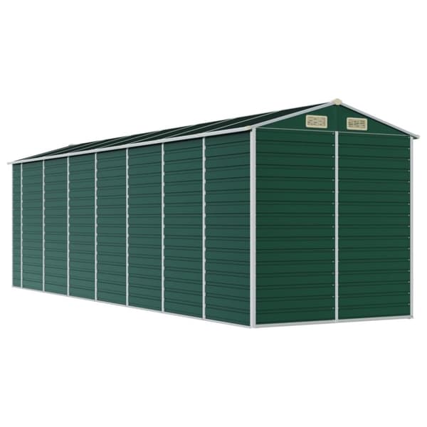 vidaXL haveskur 191x640x198 cm galvaniseret stål grøn