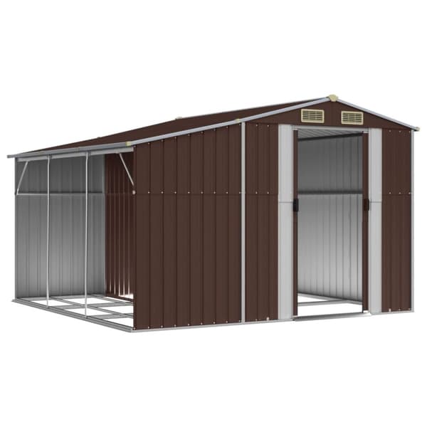 vidaXL haveskur 277x279x179 cm galvaniseret stål brun