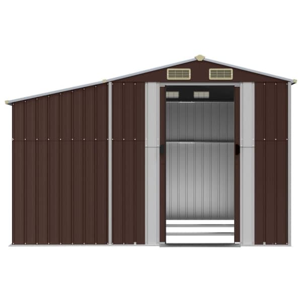 vidaXL haveskur 277x279x179 cm galvaniseret stål brun