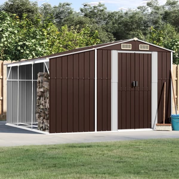 vidaXL haveskur 277x279x179 cm galvaniseret stål brun