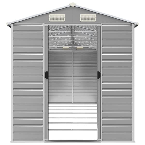 vidaXL haveskur 191x640x198 cm galvaniseret stål lysegrå