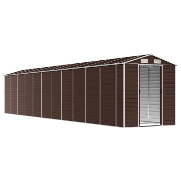 vidaXL haveskur 191x980x198 cm galvaniseret stål brun