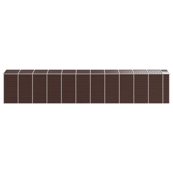 vidaXL haveskur 191x980x198 cm galvaniseret stål brun