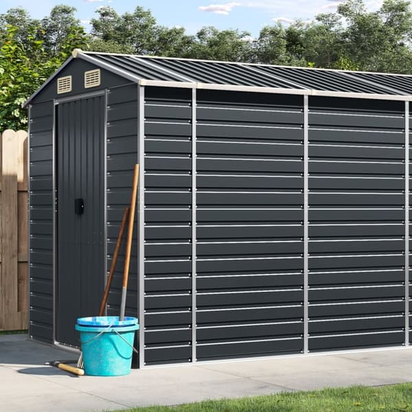vidaXL haveskur 191x725x198 cm galvaniseret stål antracitgrå