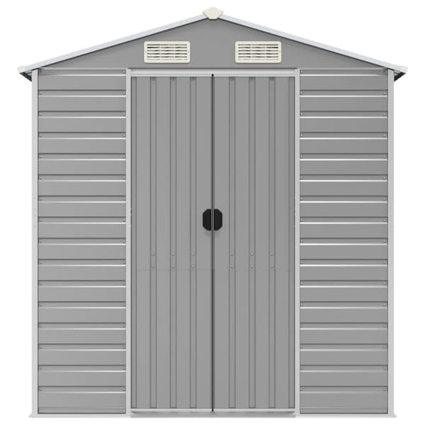 vidaXL haveskur 191x215x198 cm galvaniseret stål lysegrå
