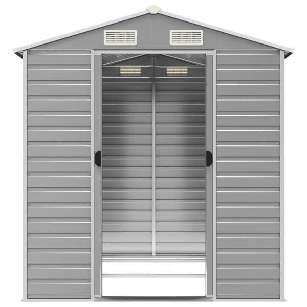 vidaXL haveskur 191x215x198 cm galvaniseret stål lysegrå