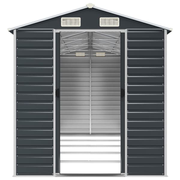 vidaXL haveskur 191x470x198 cm galvaniseret stål antracitgrå