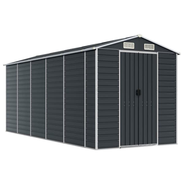 vidaXL haveskur 191x470x198 cm galvaniseret stål antracitgrå