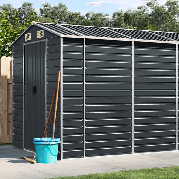 vidaXL haveskur 191x470x198 cm galvaniseret stål antracitgrå