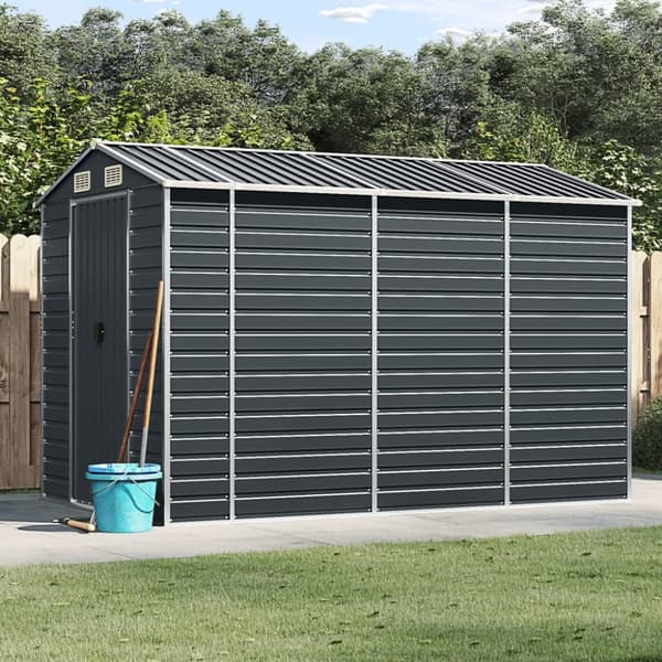 vidaXL haveskur 191x300x198 cm galvaniseret stål antracitgrå