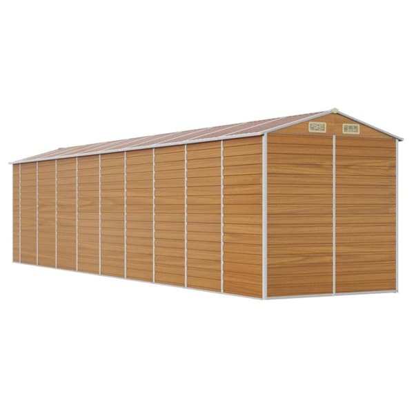 vidaXL haveskur 191x810x198 cm galvaniseret stål lysebrun