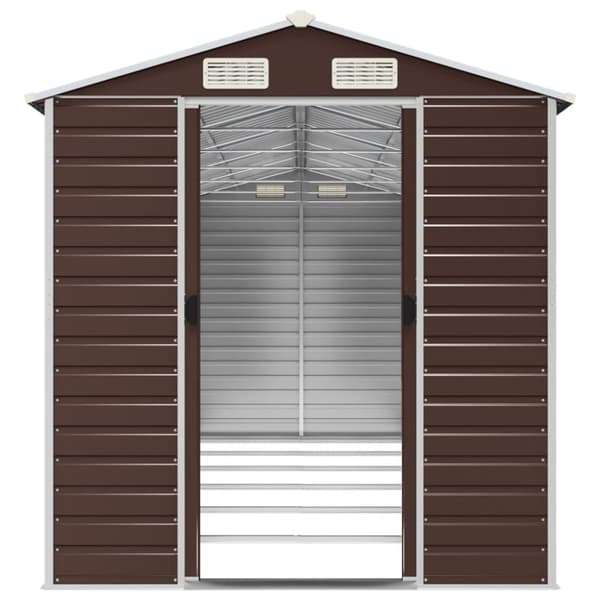 vidaXL haveskur 191x555x198 cm galvaniseret stål brun