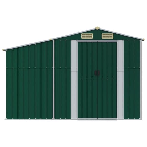 vidaXL haveskur 277x365,5x179 cm galvaniseret stål grøn