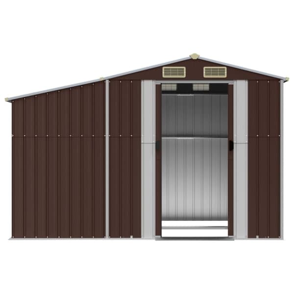 vidaXL haveskur 277x192,5x179 cm galvaniseret stål brun