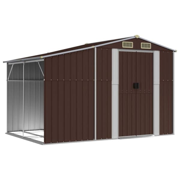 vidaXL haveskur 277x192,5x179 cm galvaniseret stål brun