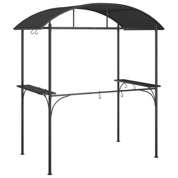 vidaXL Grilltelt med sidehyller antrasitt 220x115x230 cm stål