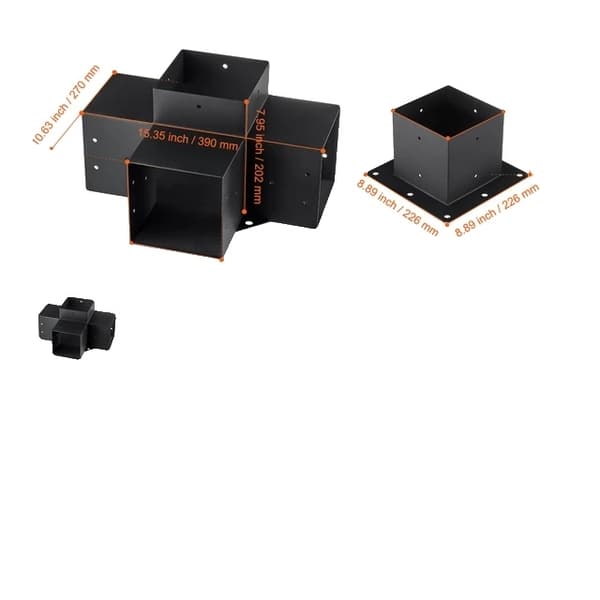 Pergola beslag kit, tung pligt, nem installation, 8 stk 6 x 6 tommer