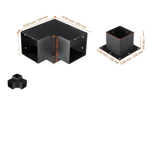 Pergola beslag kit, tung pligt, nem installation, 8 stk 6 x 6 tommer 8 pcs 6 x 6 inch