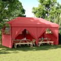 Miniatyrbillede 1 af 10: vidaXL foldbart pop up-festtelt med 4 sidevægge bordeaux