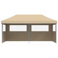 Miniatyrbillede 3 af 9: vidaXL foldbart pop-up festtelt med 3 sidevægge beige