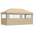 Miniatyrbillede 5 af 9: vidaXL foldbart pop-up festtelt med 3 sidevægge beige