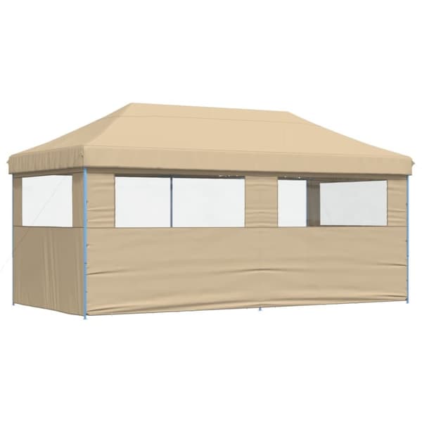 vidaXL foldbart pop-up festtelt med 3 sidevægge beige
