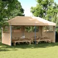 Miniatyrbillede 1 af 9: vidaXL foldbart pop-up festtelt med 3 sidevægge beige