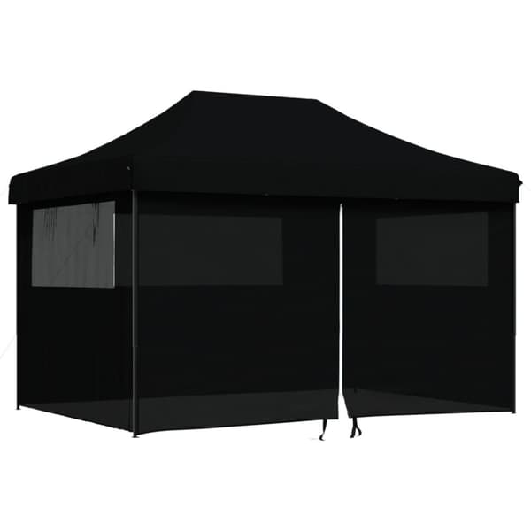 vidaXL foldbart pop-up festtelt med 4 sidevægge sort