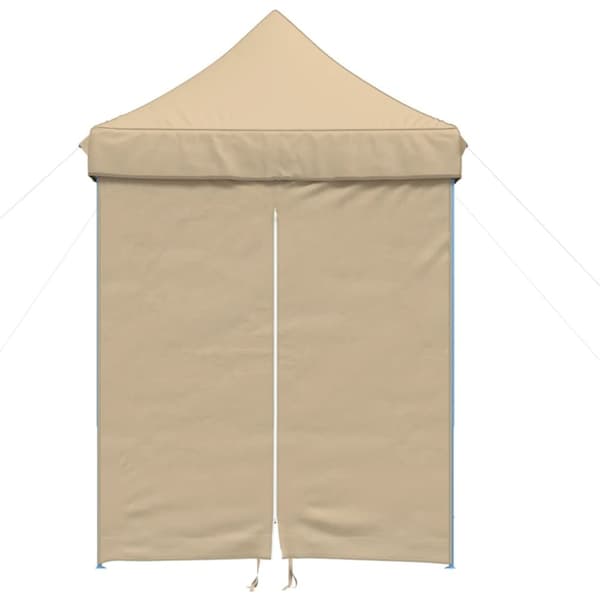 vidaXL Sammenleggbart partytelt pop-up med 4 sidevegger beige