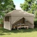 Miniatyrbillede 10 af 10: vidaXL foldbart pop up-festtelt med 4 sidevægge gråbrun