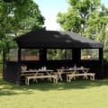 Miniatyrbild 1 av 9: vidaXL Pop-Up hopfällbart partytält med 3 sidoväggar svart