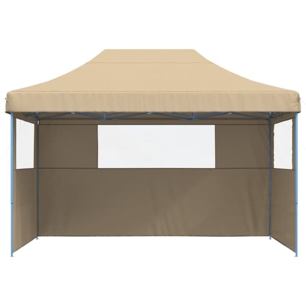 vidaXL Sammenleggbart partytelt pop-up med 3 sidevegger beige