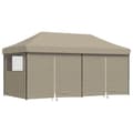 Miniatyrbillede 2 af 10: vidaXL foldbart pop up-festtelt med 4 sidevægge gråbrun