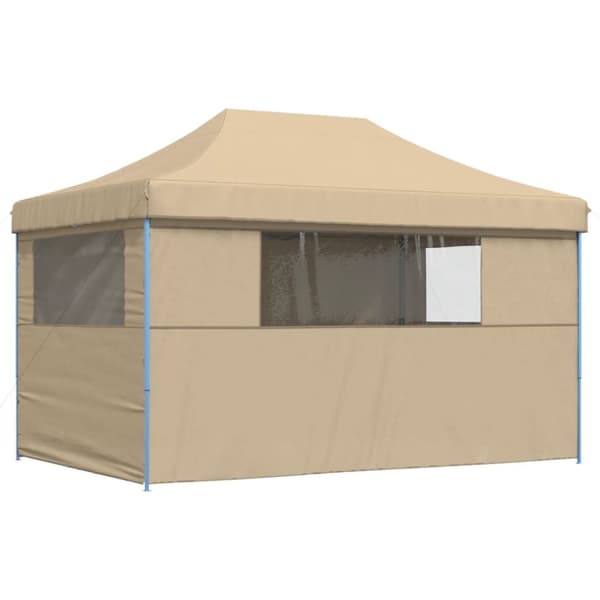 vidaXL foldbart pop-up festtelt med 4 sidevægge beige