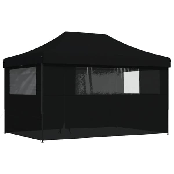 vidaXL foldbart pop-up festtelt med 4 sidevægge sort