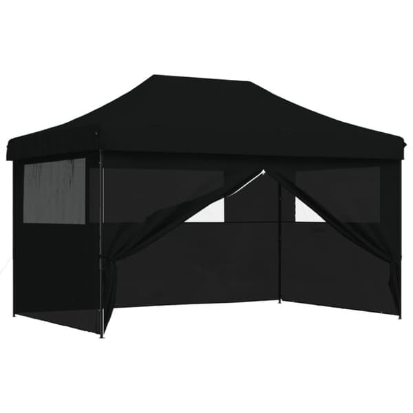 vidaXL foldbart pop-up festtelt med 4 sidevægge sort