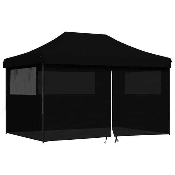 vidaXL foldbart pop-up festtelt med 4 sidevægge sort