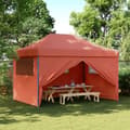 Miniatyrbillede 1 af 10: vidaXL foldbart pop-up festtelt med 4 sidevægge terracotta