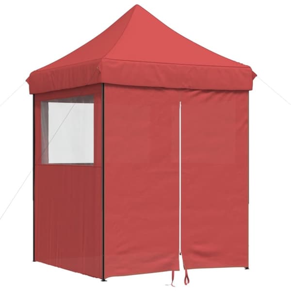 vidaXL Taitettava pop-up juhlateltta 4 sivuseinällä viininpunainen