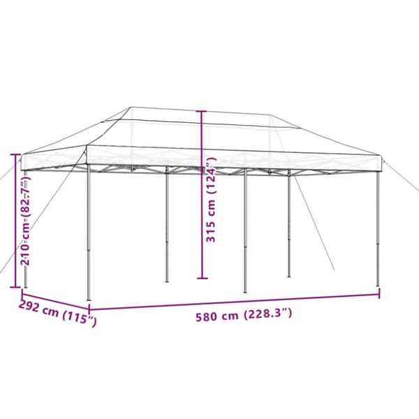 vidaXL Taitettava pop-up juhlateltta beige 580x292x315 cm