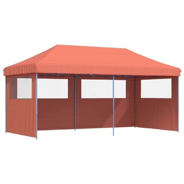 vidaXL foldbart pop-up festtelt med 3 sidevægge terracotta