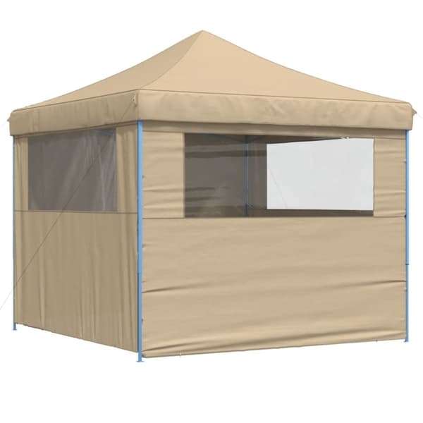 vidaXL Taitettava pop-up juhlateltta 4 sivuseinällä beige