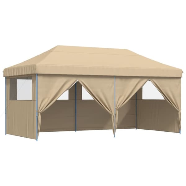 vidaXL foldbart pop-up festtelt med 4 sidevægge beige