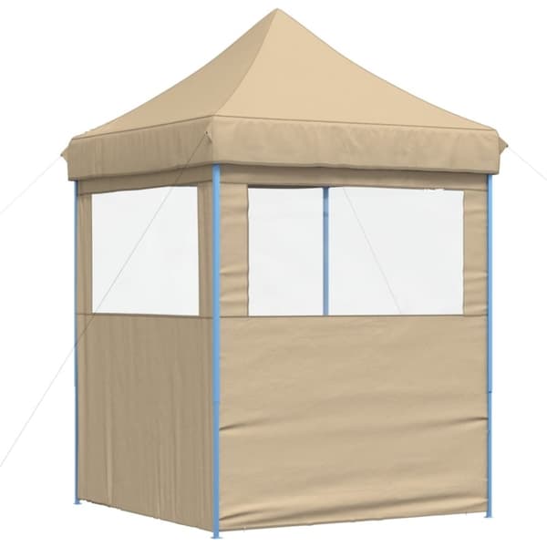 vidaXL Pop-Up hopfällbart partytält med 2 sidoväggar beige